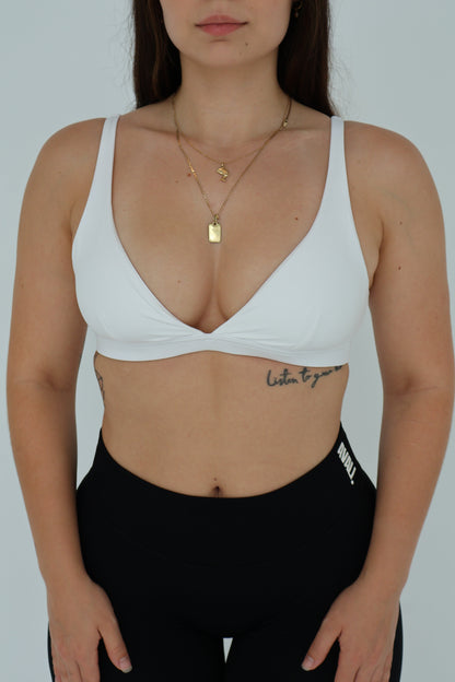 V-Neck crop - White