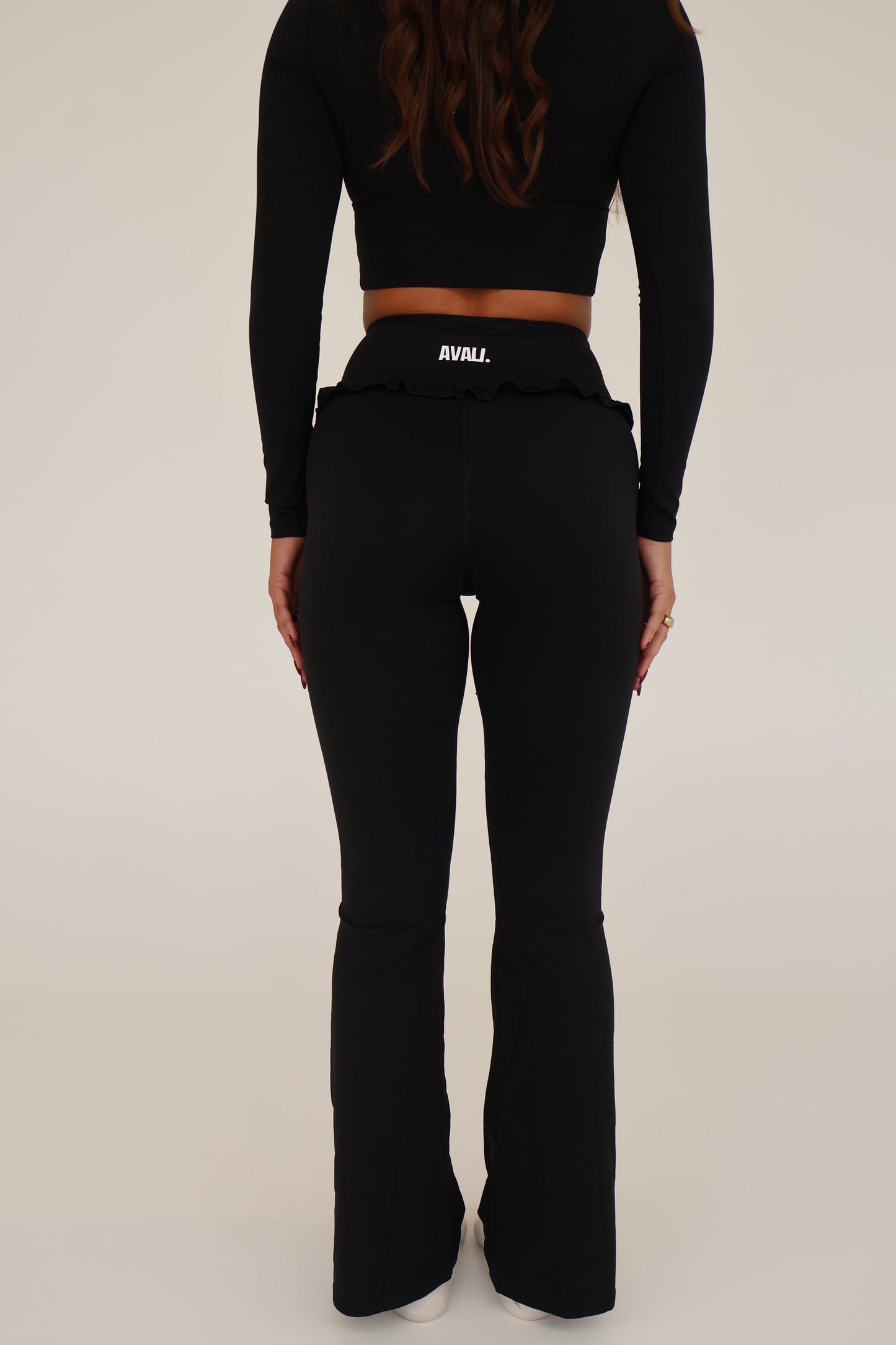 Frill Flare Pants - Black